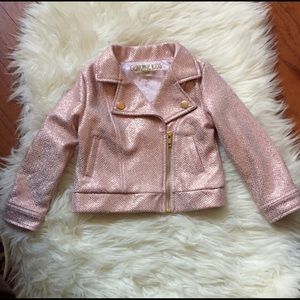 NWT OshKosh Pink Shiny Moto Rose Gold Jack…